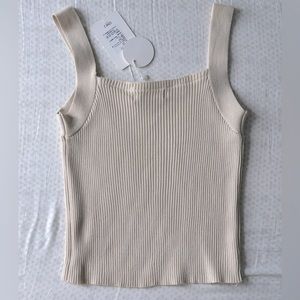 Cream tank knit tank top